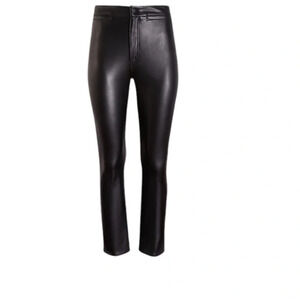 J. McLaughlin Mid Rise Faux Vegan Leather Pants Black Size 6 Minimalist Biker